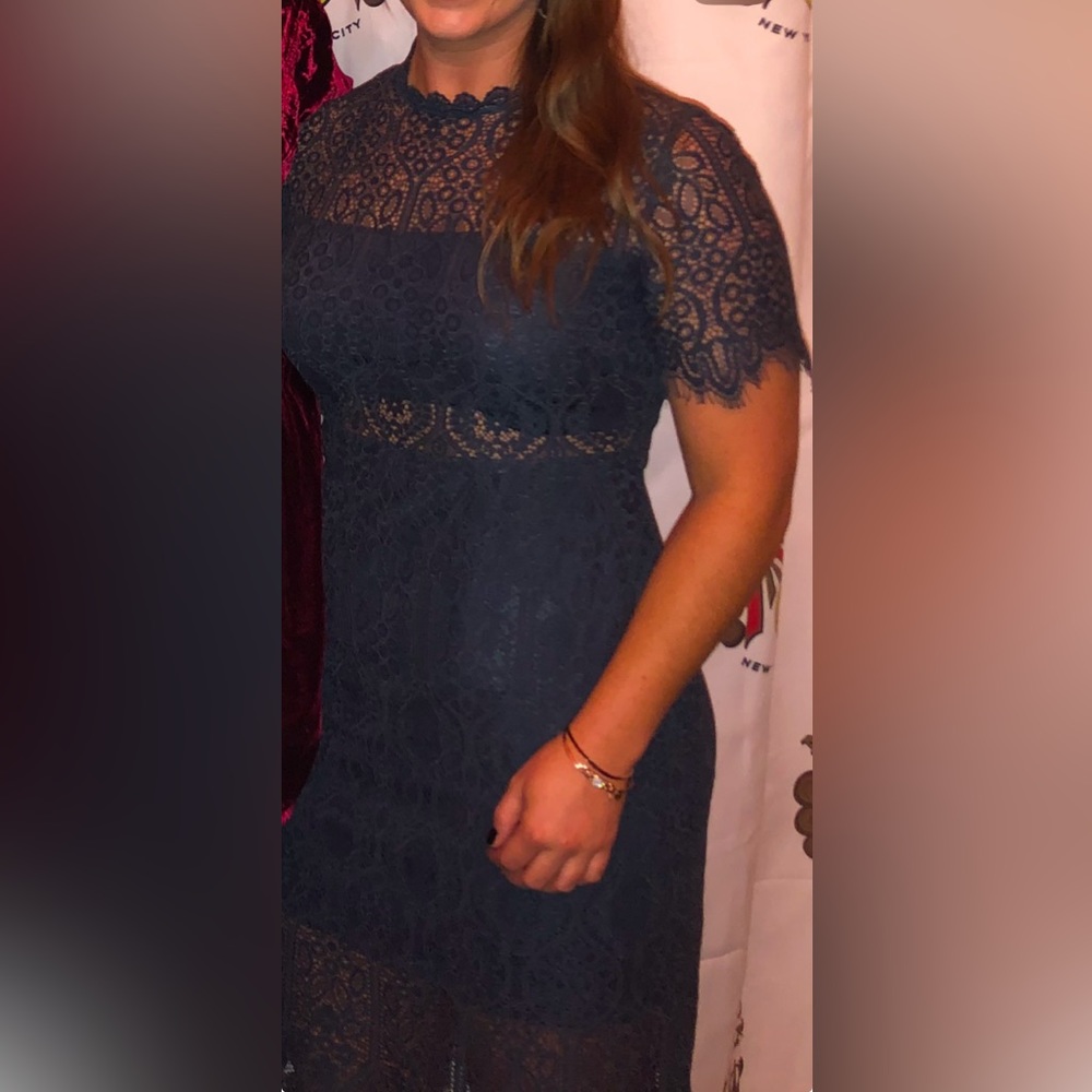 Francesca’s lace cut out midi dress